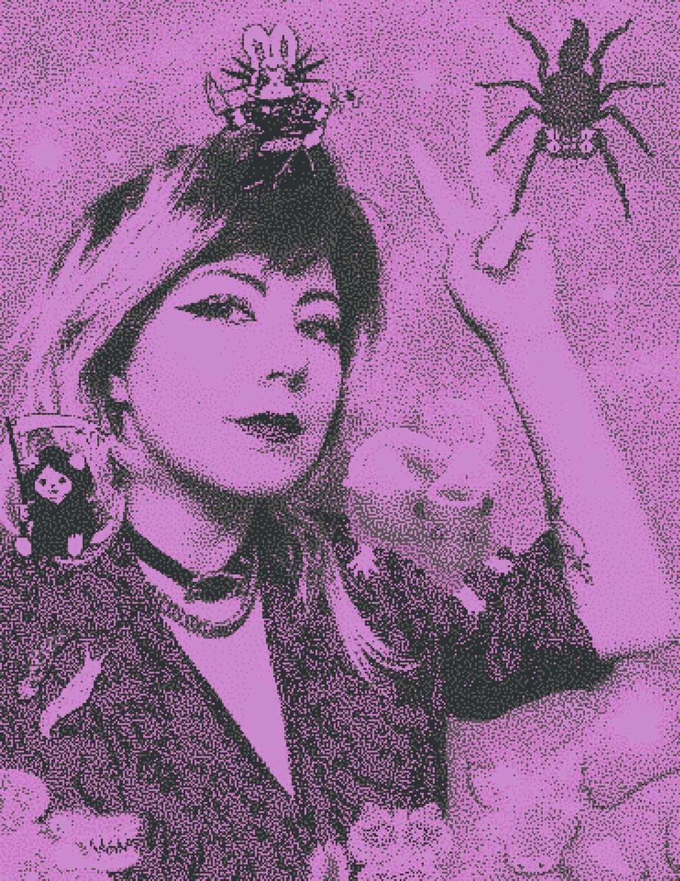 moonpr1sm hanging out with many strange little creatures