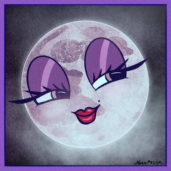 an old timey cartoon moon