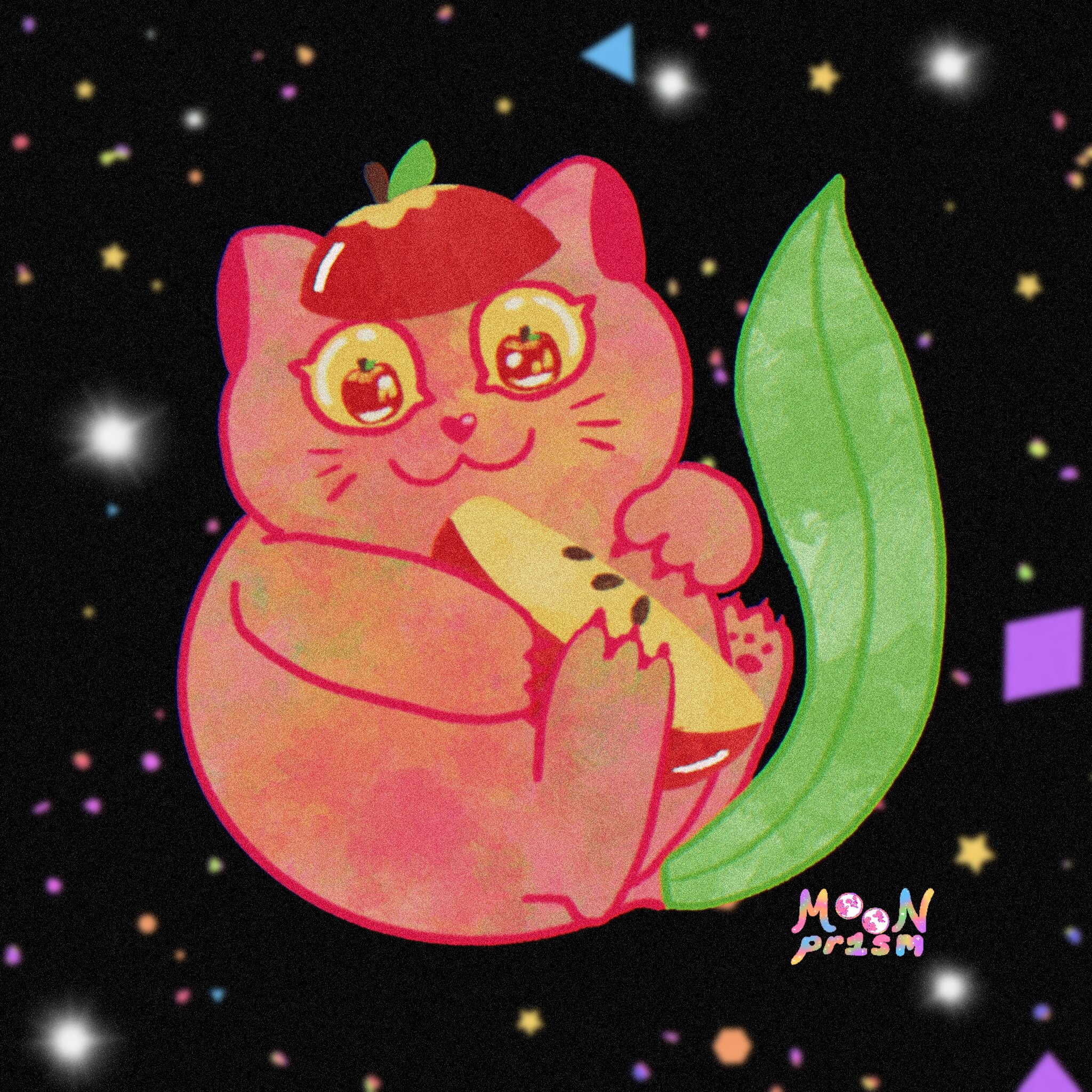 a cat-apple hybrid creature