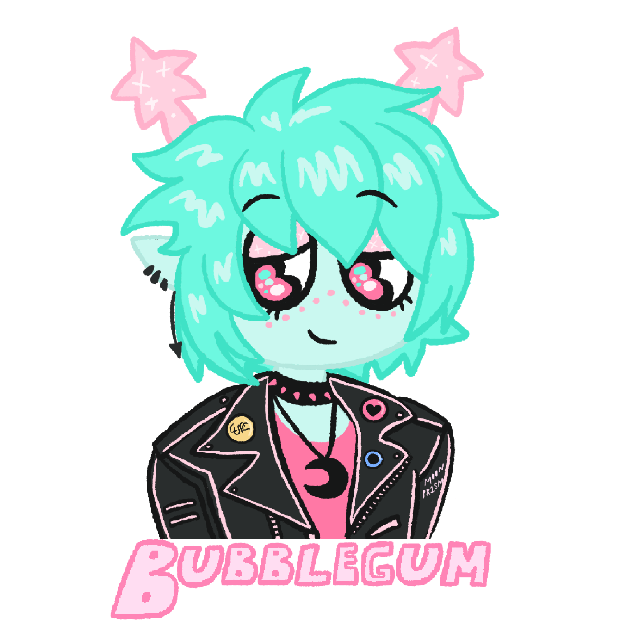 Bubblegum, a flashy alien with a punk 80s style