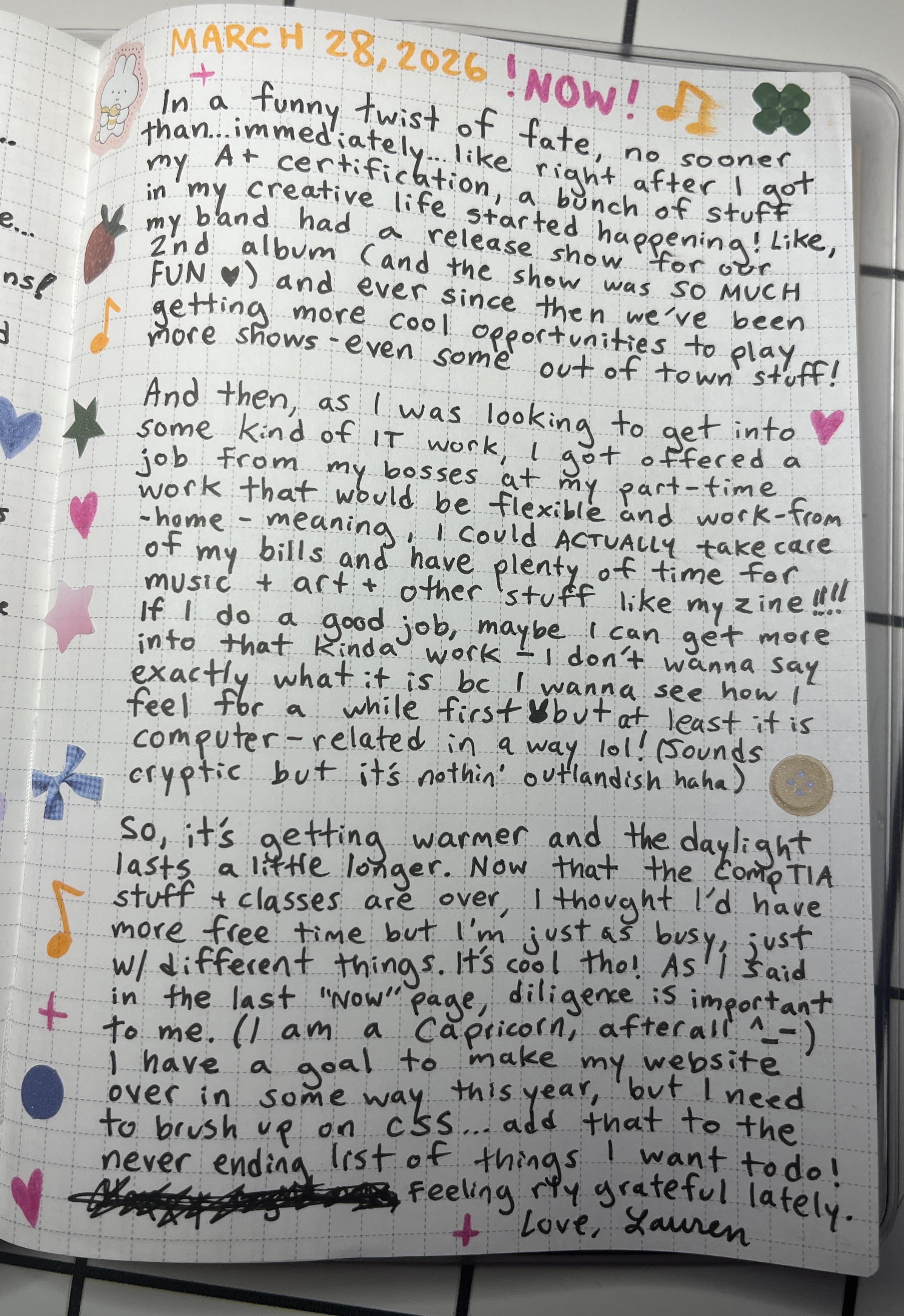 A page from my journal.