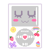 pixel art of my personal ipod with stickers all over and a cute face