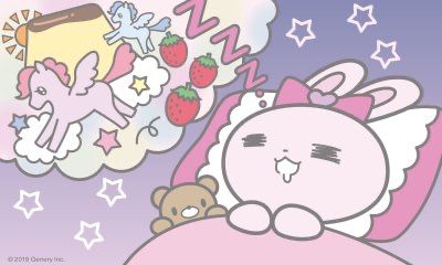 a sleepy pink bunny dreaming of ponies and pudding and strawberries